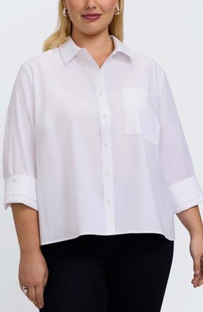 Foxcroft Jodie Button-Up Shirt in White at Nordstrom, Size 1 X