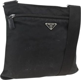 Prada Pre-owned Vintage Nylon Shoulder Bag - Dames - Vintage Schoudertas - Zwart - ONE Size - Nylon - Vintage