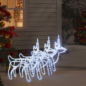 vidaXL Figura De Reno Navidad 3 Unidades Blanco Fr&iacute;o 60x30x60 Cm Vidaxl