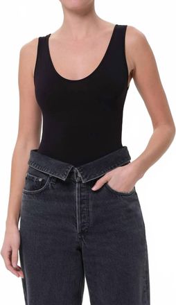 A Gold E Tora Tank Bodysuit In Black