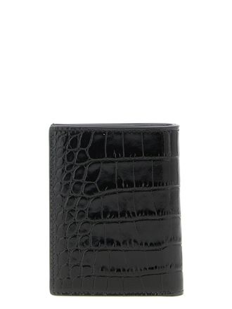 Tom Ford Crocodile-Embossed Calfskin Card Case - Black
