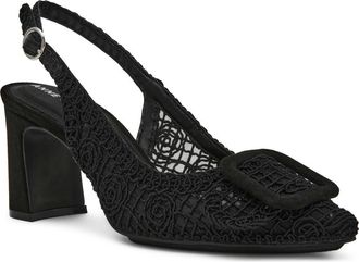 Anne Klein Belinda Lace Embroidered Slingback Pump in Black at Nordstrom Rack, Size 5.5
