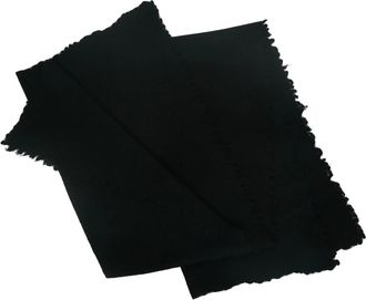 Faliero Sarti Rechthoekige Sjaal met Franjes - Dames - Wintersjaals - Zwart - ONE Size - Wol - Accessoires