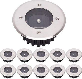 OEM Paquete De 10 Luces Solares Led Para Suelo, Iluminaci&oacute;n Exterior, Alumbrado P&uacute;blico, Luces Subterr&aacute;neas, Resistentes Al Agua Ip65 (blanco Fr&iacute;o, Redond