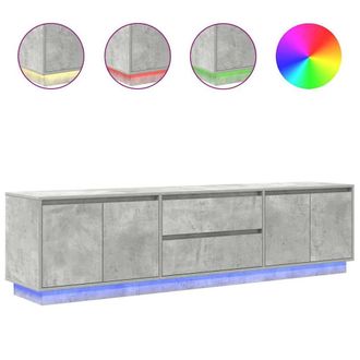 Berkfield Home TV Cabinet with LED Lights Concrete Grey 193.5x41x50 cm