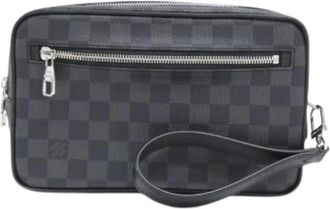 Louis Vuitton Pre-owned Clutches, male, Gray, Size: ONE SIZE Pre-owned Damier Graphite Clutch Bag
