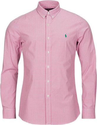 Polo Ralph Lauren Geruit katoenen overhemd met lange mouwen en slim fit - Heren - Casual Overhemden - Rood - S - Katoen - Overhemden