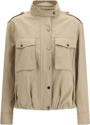 Brunello Cucinelli Dames, Jassen, Beige, Maat: XS Leer
