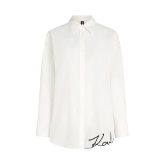 Karl Lagerfeld Shirts, female, White, Size: XS Oversized Beachshirt