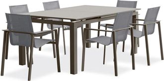 DCB Garden Zahara - Conjunto De Comedor De Jard&iacute;n 6 Plazas De Aluminio Dcb Garden