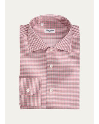 Cesare Attolini Mens Checked Cotton Dress Shirt