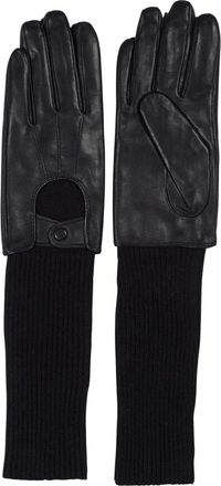 Howard London Florence Leren Handschoenen - Dames - Handschoenen - Zwart - 8 1/2 IN - Wol - Accessoires