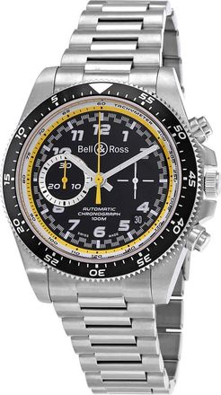 Bell & Ross Vintage Chronograph Automatic Black Dial Mens Watch BRV394-RS20/SST