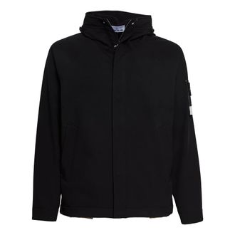 Stone Island Waterdichte Hoodie Zwart Aw 25 - Heren - Zomerjassen - Zwart - L - Jassen