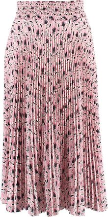 Prada Pink Floral Pleated Midi Skirt Size XXS