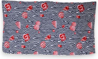 Dolce & Gabbana Multicolor Stripes Seashells Beach Womens Towel