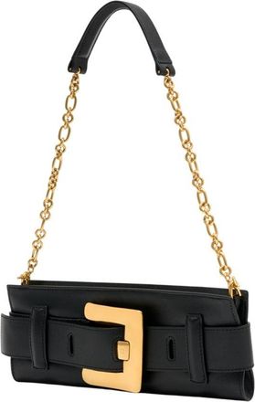 Balmain Womens Anthem Shoulder Bag Black Calfskin