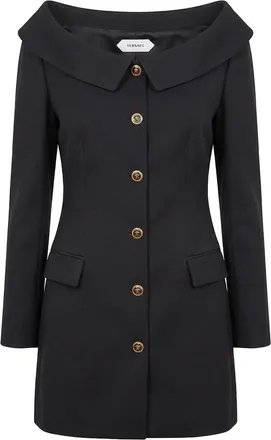 Versace Grain De Poudre Wool Mini Dress