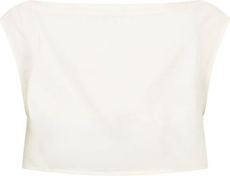 Le Kasha Womens Short Cotton Top Tamra White Tops