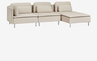 Sklum Sof&aacute; Modular Chaise Longue Derecho De 3 Piezas Con M&oacute;dulo Esquinero Oriol Sklum