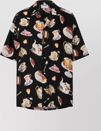 Moschino graphic print camp collar lightweight relaxed fit