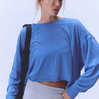 Free People Movement My Time Layer Top In Light Cobalt