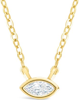 Sterling Forever Sterling Silver Marquise Bezel Set Pendant