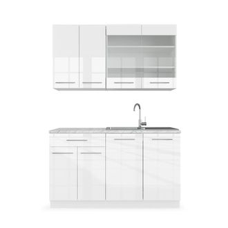 Vicco Cocina Para Solteros Fame-line, Blanco, 140 Cm Sin Encimera