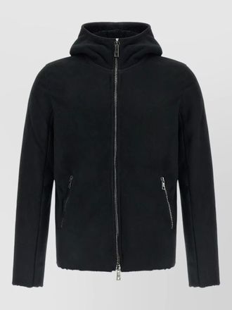 Giorgio Brato lamb leather hooded jacket