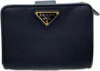 Prada Saffiano Black Nylon Saffiano Wallet (Bi-Fold) (Pre-Owned)