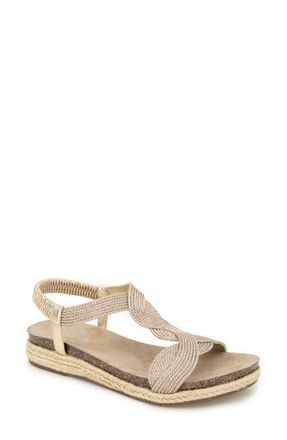 Kenneth Cole Reaction Harmony Espadrille Platform Sandal in Soft Gold Fabric at Nordstrom Rack, Size 5.5
