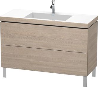 Duravit Lavabo Para Muebles Duravit L-cube C-bonded Con Base De Pie, 120x48 Cm, 2 Extra&iacute;bles, Sin Rebosadero, 1 Agujero Para Grifo, Color: Decoraci&oacute;n Pino Pla