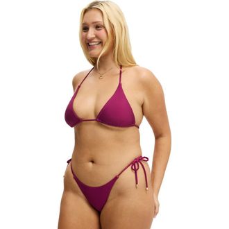 Cotton On Womens String Triangle Bikini Top in Crushed Berry Shimmer at Nordstrom, Size X-Small