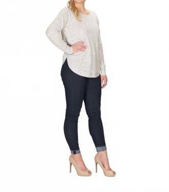 Papillon Soft Heathered Sweater With Ribbed Detail In Light Grey