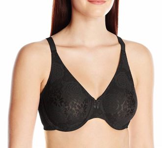 Wacoal Womens Halo Lace Underwire Bra In Black