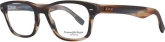 Ermenegildo Zegna Bruine Trapezium Optische Monturen met Veerscharnier - Heren - Brillen - Bruin - ONE Size - Accessoires