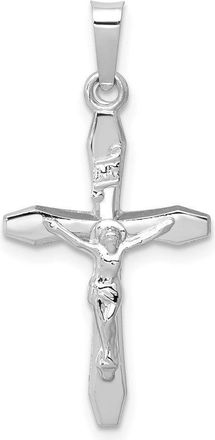 Diamond2Deal 14k White Gold Polished INRI Crucifix Pendant
