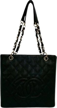 Chanel Pre-owned PST Caviar Skin Tote Bag - Dames - Vintage Schoudertas - Zwart - ONE Size - Leer - Vintage