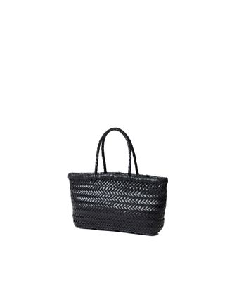 Dragon Diffusion Flat Gora Calfskin Leather Shoulder Bag - Black