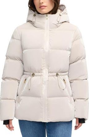 Scotch & Soda Enola Water Repellent Channel Quilted Down Jacket in Champagne at Nordstrom Rack, Size Medium
