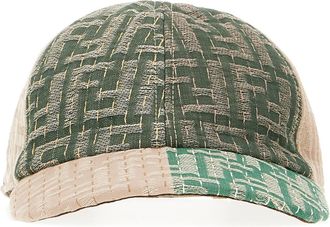 Fendi Embroidered Cotton Blend Baseball Cap