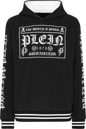 Philipp Plein Hoodie Sweatshirt Pp 1978 - unisex - Hoodies - Zwart - 3XL - Katoen - Hoodies & sweatvesten