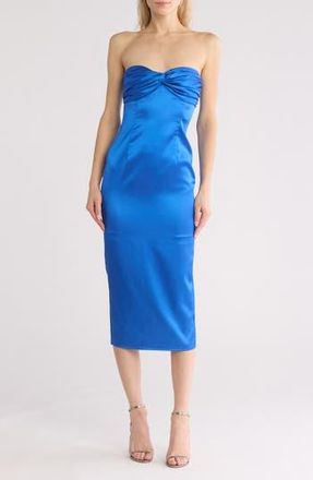 Area Stars Gilly Strapless Satin Cocktail Dress in Blue at Nordstrom Rack, Size X-Small