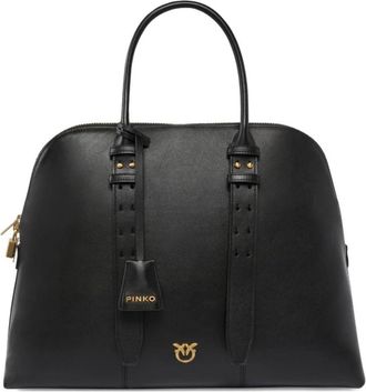 Pinko Maxi Escape Bag - Dames - Handtassen - Zwart - ONE Size - Katoen - Tassen