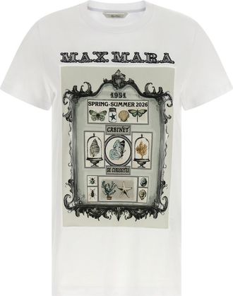 Max Mara White Graphic Crew Neck T-Shirt