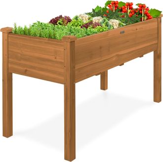 Best Choice Products Best Choice Product 48x24x30in Raised Garden Bed, Elevated Wooden Planter for Yard w/ Foot Caps, Bed Liner