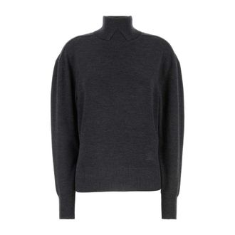 Burberry Turtlenecks, female, Gray, Size: XS Ribbed Turtleneck Sweater