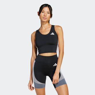 adidas Tanktop ADIDAS PERFORMANCE TRAIN ESSENTIALS 3-STRIPES CROP, Damen, Gr. XS, schwarz-weiss (schwarz, wei&szlig;), Obermaterial: 85% Polyester, 15% Elasthan, T