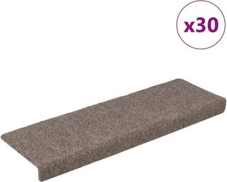 vidaXL Vidaxl - Felpudos Autoadhesivos Para Escaleras, 30 Unidades, 65 X 21 X 4 Cm, Borde Rectangular, Color Beige