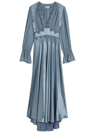 Rixo Rixo Arlena Silk-chiffon and Satin Midi Dress - Blue - 16 (UK 16 / XL)